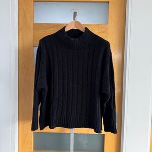 Eileen Fisher Black Ribbed Turtleneck Sweater